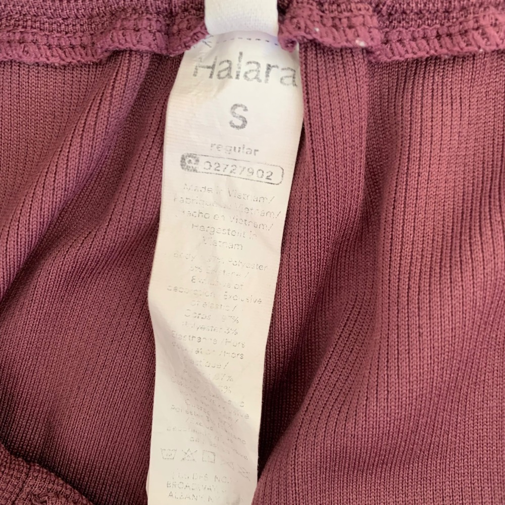 Halara Pants Waffle Women S Plum Wine Wide Leg Pleated High Rise Office Career - Picture 3 of 7